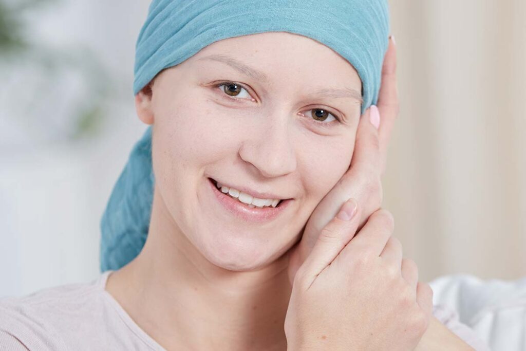 young woman with cancer